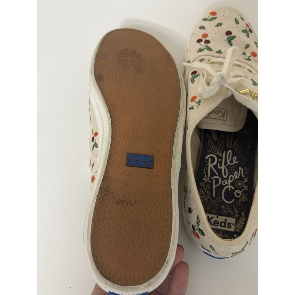Keds x Rifle Paper Co Champion Lively Cherries Canvas Sneakers Womens 7.5 - Picture 4 of 9